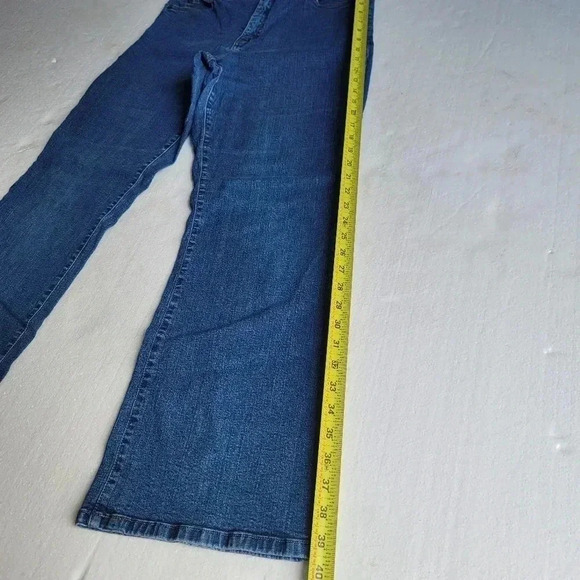 NYDJ Womens Jeans Size 14P Petite Blue Straight Leg Mid Rise Medium Wash Stretch - Picture 9 of 9